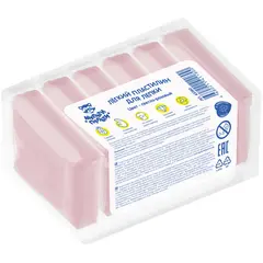 Легкий пластилин для лепки Мульти-Пульти, светло-розовый, 6шт., 60г, прозрачный пакет, фото 1