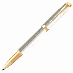 Ручка-роллер PARKER &quot;IM Premium Pearl GT&quot;, корпус жемчужный лак, позолоченные детали, черная, 2143646, фото 1