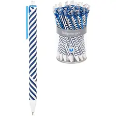 Ручка шариковая автоматическая Greenwich Line &quot;Classy stripes&quot; синяя, 0,7 мм, игольчатый стержень, софт-тач, фото 1