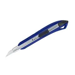 Нож канцелярский 9мм Berlingo &quot;Razzor 200&quot;, auto-lock, металл.направл., синий, европодвес, фото 1