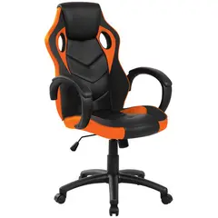 Кресло игровое Helmi HL-S07 &quot;Boost&quot;, экокожа/ткань черная/оранжевая, фото 1