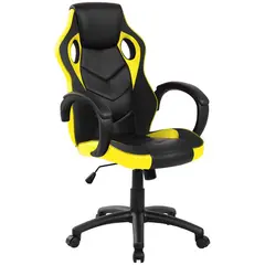 Кресло игровое Helmi HL-S07 &quot;Boost&quot;, экокожа/ткань черная/желтая, фото 1