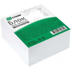 Блок для записей на склейке СТАММ, 9*9*4,5см, белый, белизна 65-70%, фото 1