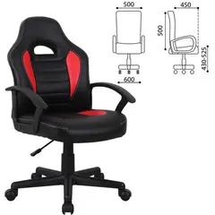 Кресло компьютерное BRABIX &quot;Spark GM-201&quot;, экокожа, черное/красное, 532503, фото 1