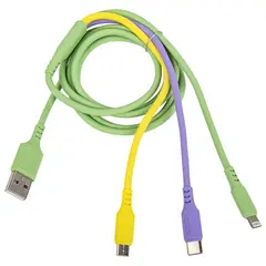 Кабель для зарядки 3 в 1 USB 2.0-Micro USB/Type-C/Lightning, 1 м, SONNEN, медь, 513562, фото 1