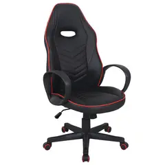 Кресло компьютерное BRABIX &quot;Flame GM-004&quot;, экокожа, черное/красное, 532499, фото 1
