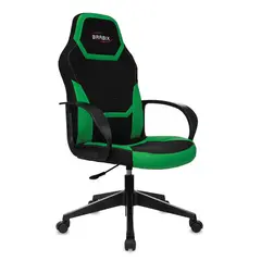 Кресло компьютерное BRABIX &quot;Alpha GM-018&quot;, ткань/экокожа, черное/зеленое, 532639, GM-018_532639, фото 1