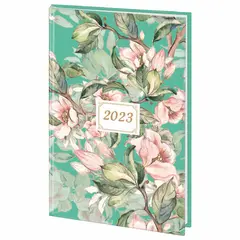 Ежедневник датированный на 2023 (145х215 мм), А5, STAFF, ламинированная обложка, &quot;Flowers&quot;, 114192, фото 1