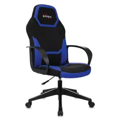 Кресло компьютерное BRABIX &quot;Alpha GM-018&quot;, ткань/экокожа, черное/синее, 532638, GM-018_532638, фото 1