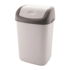 Ведро-контейнер для мусора, 14 л, с крышкой, серое, 55х30х28 см, 433270000, фото 1