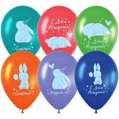 Воздушные шары,  50шт., М12/30см, MESHU &quot;Honey bunny&quot;, пастель, ассорти, фото 1