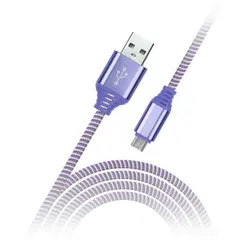 Кабель Smartbuy iK-12NS, USB2.0 (A) - microUSB (B), в оплетке, 2A output, 1м, фиолетовый, фото 1