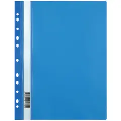 Папка-скоросшиватель пластик. перф. OfficeSpace, А4, 120мкм, синяя с прозр. верхом, фото 1