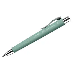 Ручка шариковая автоматическая Faber-Castell &quot;Poly Ball XB&quot; синяя, 1,4мм, софт-тач, трехгран., мятно-зеленый корпус, фото 1