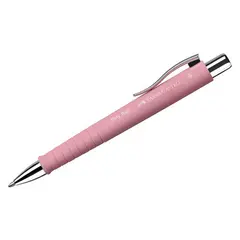Ручка шариковая автоматическая Faber-Castell &quot;Poly Ball XB&quot; синяя, 1,4мм, софт-тач, трехгран., светло-розовый корпус, фото 1