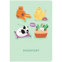 Обложка для паспорта MESHU &quot;Meow&quot;, ПВХ, 2 кармана, фото 1