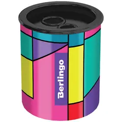 Точилка металлическая Berlingo &quot;Color Block&quot;, 2 отверстия, с контейнером, фото 1