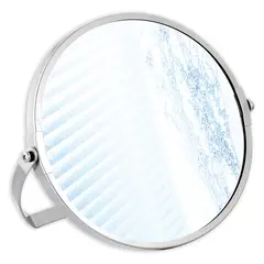 Зеркало настольное BRABIX, круглое, диметр 17 см, двустороннее, с увеличением, рамка из нержавеющей стали, 607421, фото 1