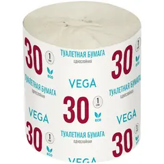 Бумага туалетная Vega, 1-слойная, 30м/рул., серая, фото 1
