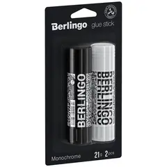 Клей-карандаш Berlingo &quot;Monochrome&quot;, 21г, 2шт., блистер, фото 1