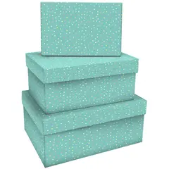 Набор прямоугольных коробок 3в1, MESHU &quot;Turquoise style&quot;, (19*12*7,5-15*10*5см), фото 1