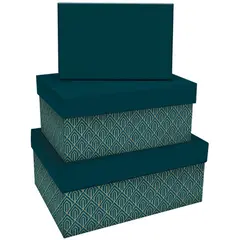 Набор прямоугольных коробок 3в1, MESHU &quot;Emerald style. Base.&quot;, (19*12*7,5-15*10*5см), фото 1