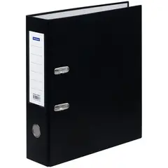 Папка-регистратор OfficeSpace, 80мм, бумвинил, с карманом на корешке, черная, фото 1