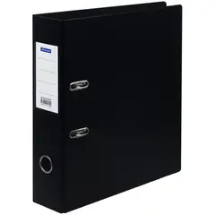 Папка-регистратор OfficeSpace, 70мм, ПВХ, с карманом на корешке, черная, фото 1