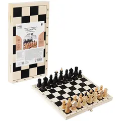 Шахматы ТРИ СОВЫ обиходные, деревянные с деревянной доской 29*29см, фото 1