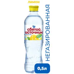 Вода питьевая негазированная Святой источник, лимон, 0,5л, пластиковая бутылка, фото 1