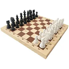 Набор игр ТРИ СОВЫ 2в1 &quot;Шахматы, шашки&quot;, обиходные, пластиковые с деревянной доской 29*29см, фото 1