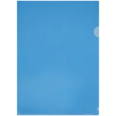 Папка-уголок СТАММ, А4, 150мкм, прозрачная, синяя, фото 1