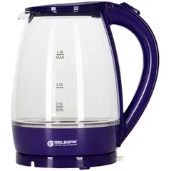 Чайник электрический Gelberk GL-471, 1,8л, 2000Вт, стекло/пластик, фиолетовый, фото 1