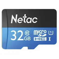 Карта памяти microSDHC 32 ГБ NETAC P500 Standard, UHS-I U1, 80 Мб/с (class 10), адаптер, NT02P500STN-032G-R, фото 1