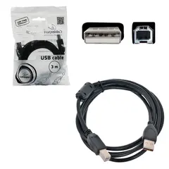 Кабель USB 2.0 AM-BM, 3 м, CABLEXPERT, 1 фильтр, для принтеров, МФУ и периферии, CCF-USB2-AMBM10, фото 1