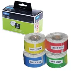 Картридж для принтеров этикеток DYMO Label Writer, этикетка 28х89 мм, в рулоне, 130 шт./рулоне, комплект 4 рулона, ассорти, S0722380, фото 1