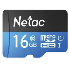 Карта памяти microSDHC 16 ГБ NETAC P500 Standard, UHS-I U1,80 Мб/с (class 10), адаптер, NT02P500STN-016G-R, фото 1
