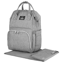 Рюкзак для мамы BRAUBERG MOMMY с ковриком, крепления на коляску, термокарманы, серый, 40x26x17 см, 270819, фото 1