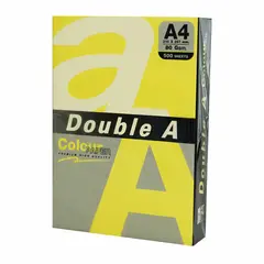 Бумага цветная DOUBLE A, А4, 80 г/м2, 500 л., интенсив, желтая, фото 1
