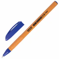 Ручка шариковая масляная ОФИСМАГ, СИНЯЯ, корпус оранжевый, узел 0,7 мм, линия письма 0,35 мм, 143221, фото 1