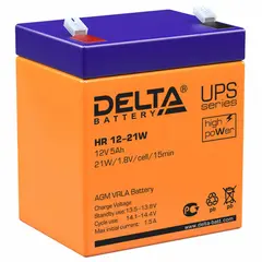Аккумуляторная батарея для ИБП любых торговых марок, 12 В, 5 Ач, 90х70х101 мм, DELTA, HR 12-21 W, фото 1