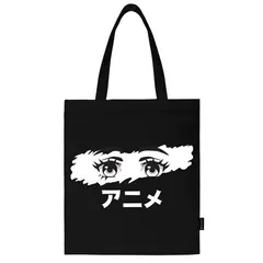 Сумка-шоппер BRAUBERG, канвас, 40х35 см, черный, &quot;Anime eyes&quot;, 271897, фото 1