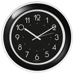 Часы настенные TROYKATIME (TROYKA) 122201202, круг, черные, черная рамка, 30х30х3,8 см, фото 1