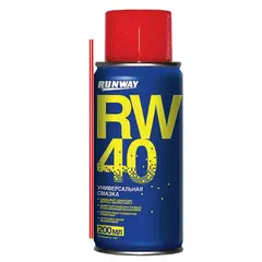Смазка универсальная RW-40 (аналог WD-40) 200 мл, аэрозоль с трубочкой, RUNWAY RW6096, фото 1