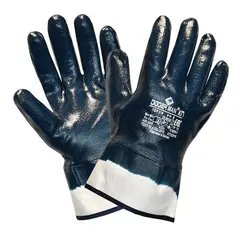 Перчатки хлопковые DIGGERMAN КП, нитриловое покрытие (облив), размер 9 (L), синие, ПЕР318, фото 1