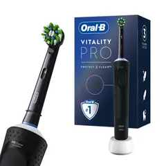 Зубная щетка электрическая ORAL-B (Орал-би) Vitality Pro, ЧЕРНАЯ, 1 насадка, 80367641, фото 1