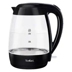 Чайник TEFAL KO450832, 1,7 л, 2400 Вт, закрытый нагревательный элемент, стекло, черный, фото 1