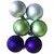 Набор пластиковых шаров 6шт, 60мм, фиолетовый/зеленый /серебряный, пластиковая упаковка, фото 2