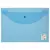 Папка-конверт с кнопкой STAFF, А4, до 100 листов, прозрачная, синяя, 0,12 мм, 224623, фото 2
