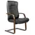 Кресло для приемных и переговорных &quot;Атлант-экстра&quot;, кожа, дерево (орех), черное, фото 1